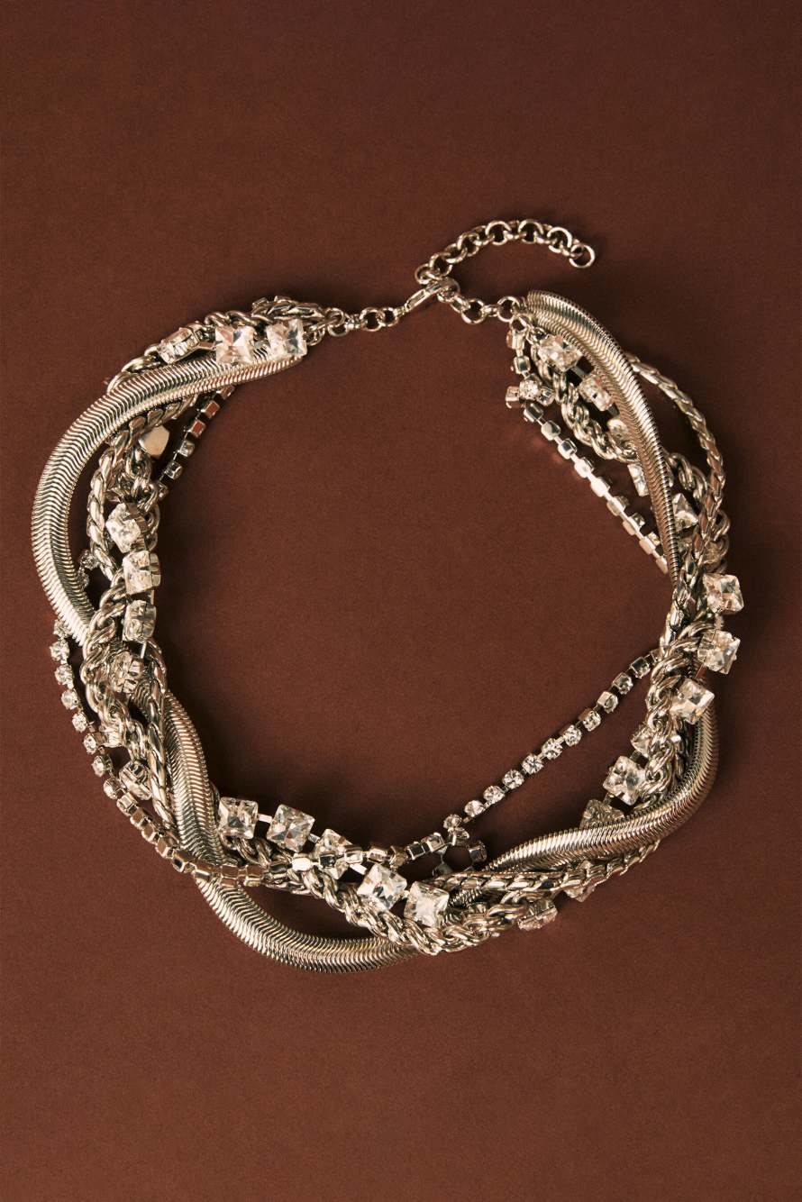 Diamond chain necklace, Silver, Patrizia Pepe