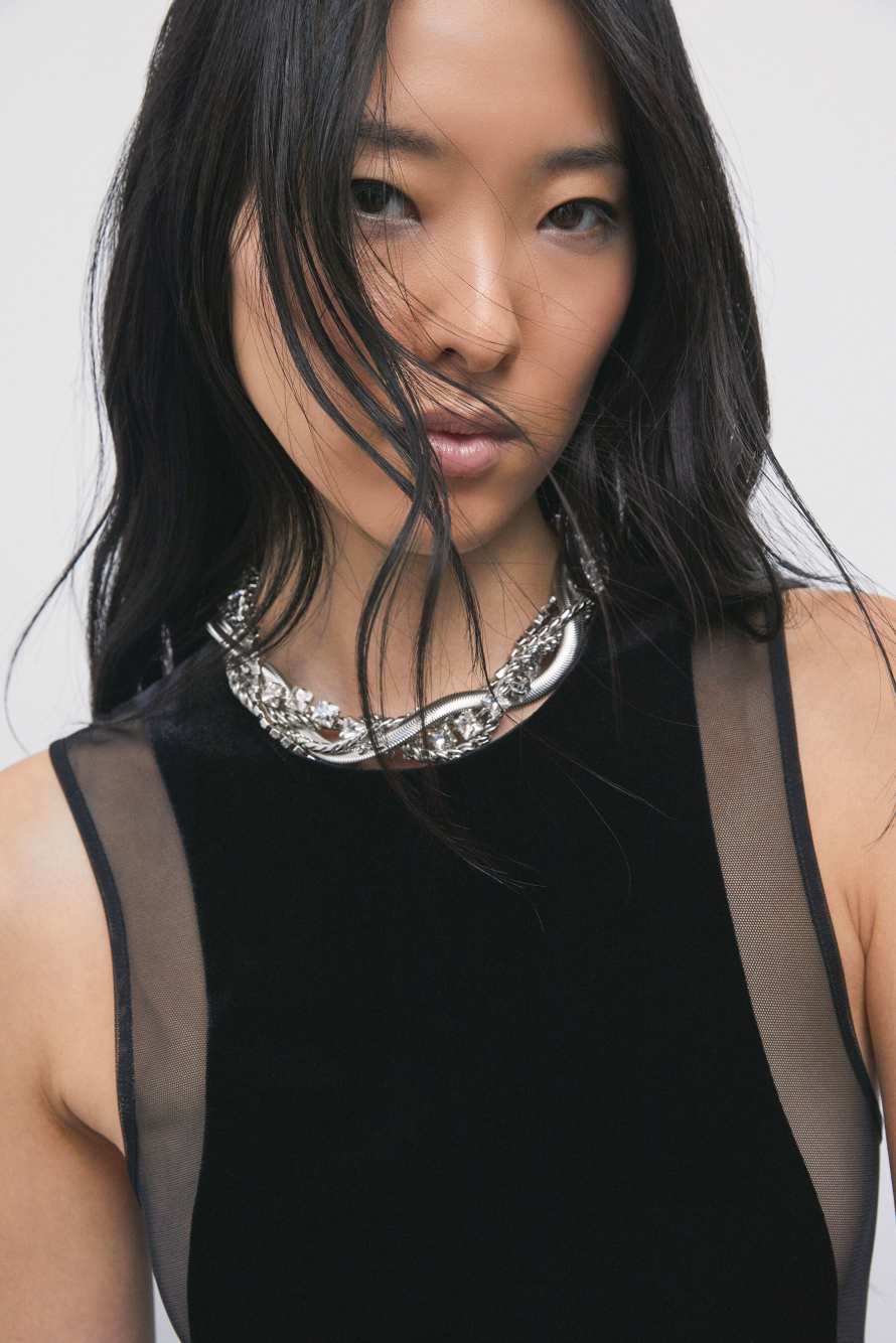 Diamond chain necklace, Silver, Patrizia Pepe