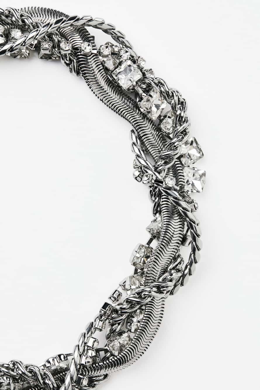 Diamond chain necklace, Silver, Patrizia Pepe