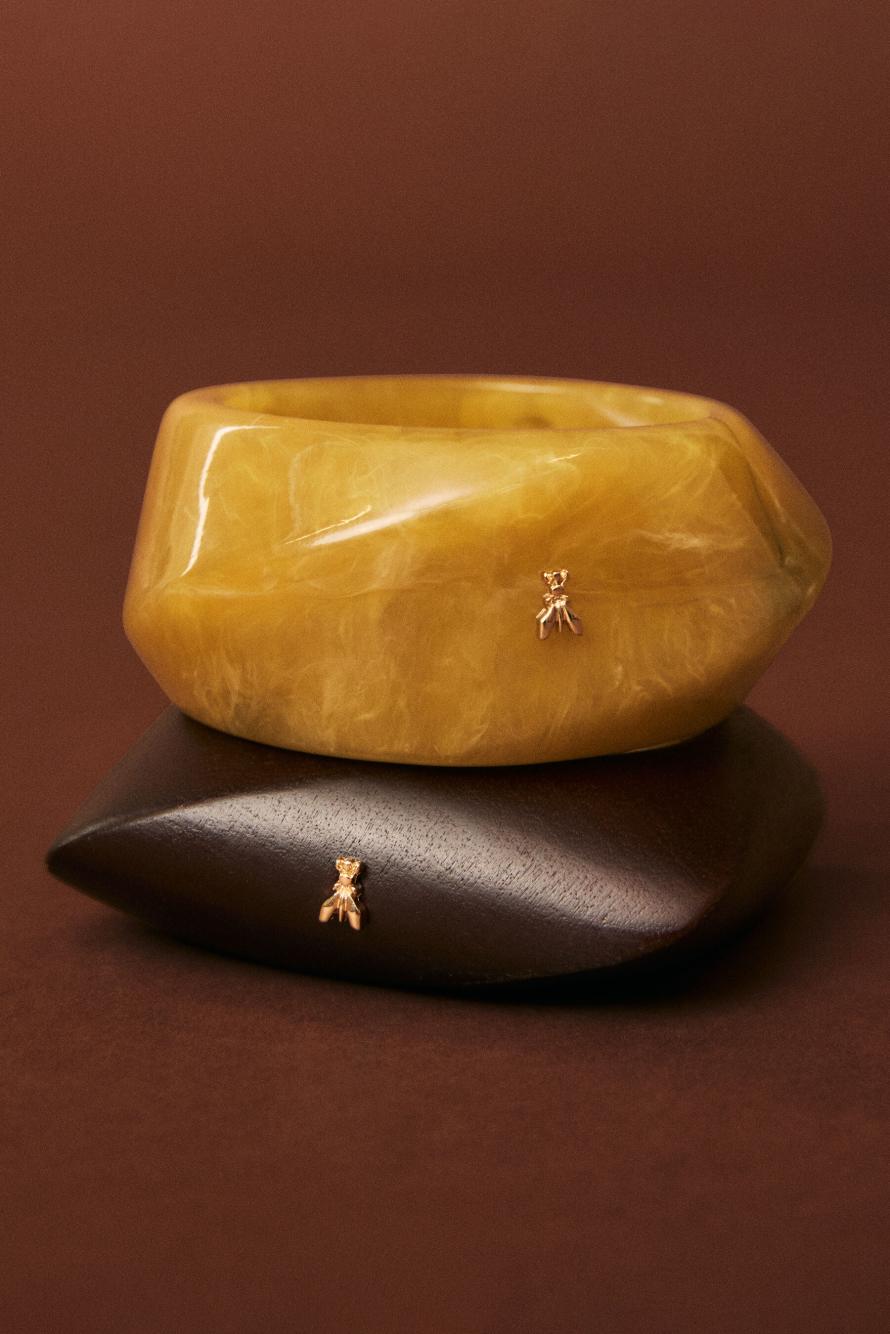 Resin bangle, Yellow, Patrizia Pepe
