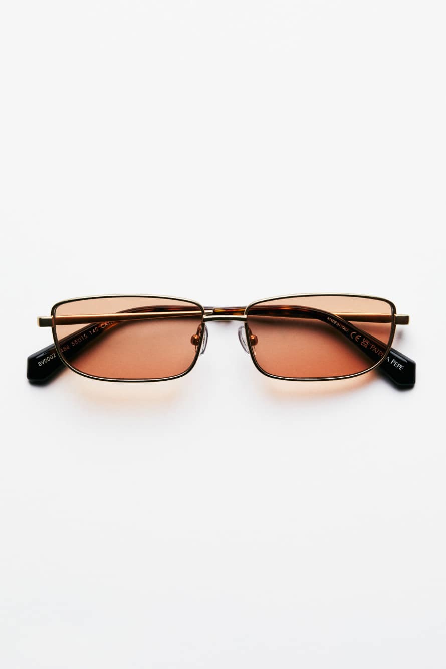 Rectangular silver metal sunglasses, Gold, Patrizia Pepe