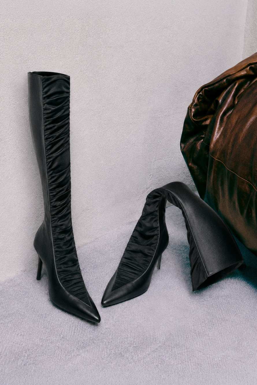 Minimal Shape Second Skin heeled boots, Black, Patrizia Pepe