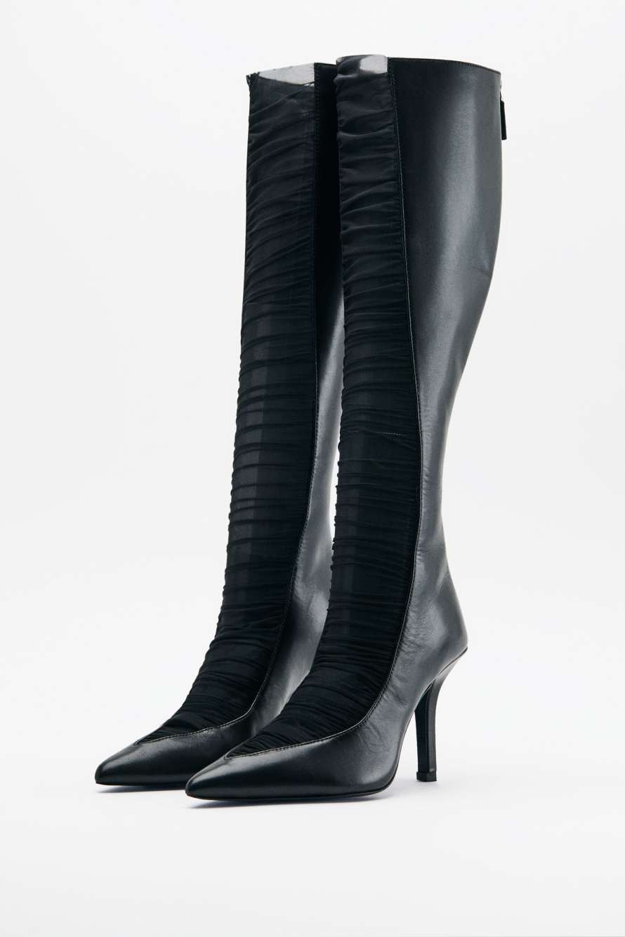 Minimal Shape Second Skin heeled boots, Black, Patrizia Pepe
