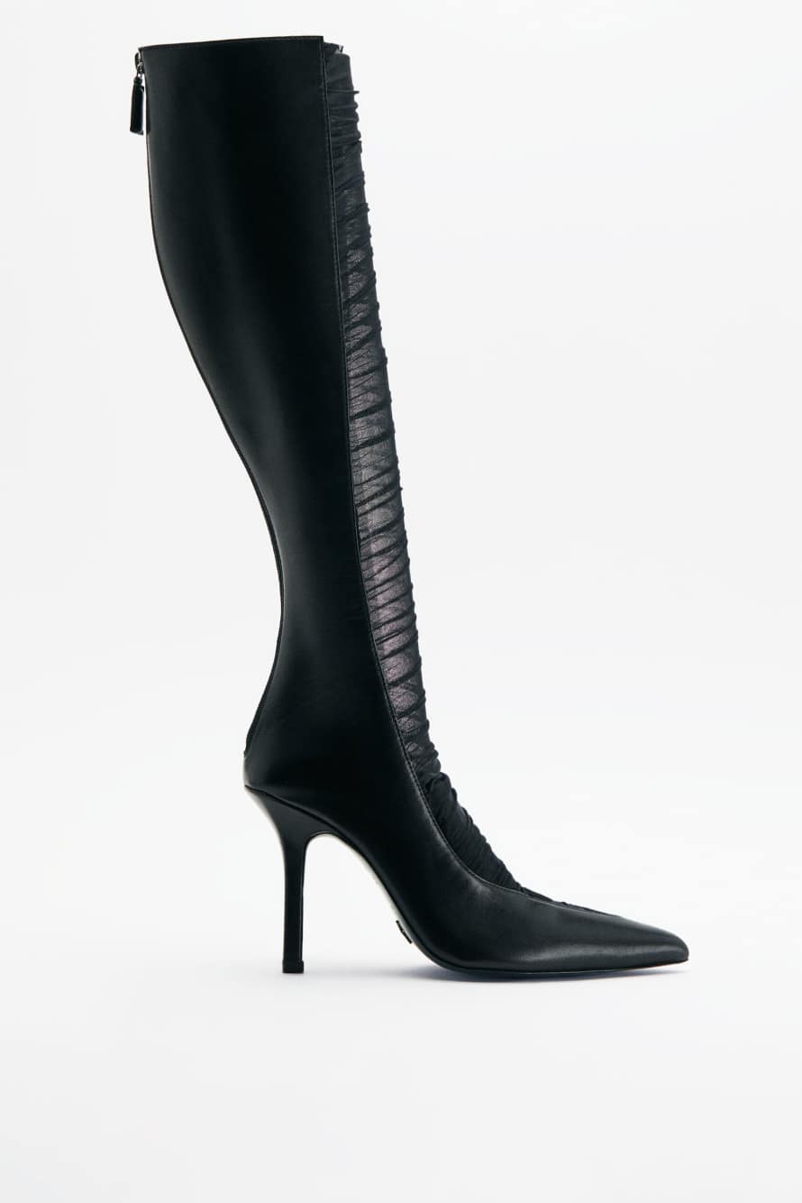Minimal Shape Second Skin heeled boots, Black, Patrizia Pepe