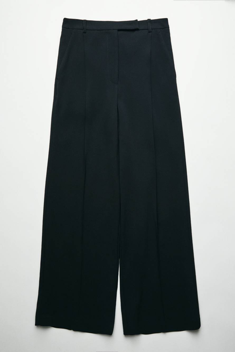 &ldquo;My SKIN Tailoring&rdquo; pleated wide-leg trousers in stretch cr&ecirc;pe, Black, Patrizia Pepe