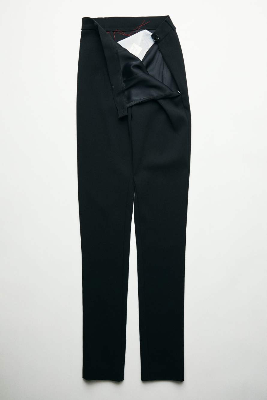 &ldquo;My SKIN Tailoring&rdquo; slim-fit trousers in stretch cr&ecirc;pe, Black, Patrizia Pepe
