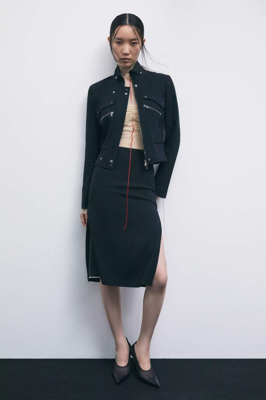 &ldquo;My SKIN Tailoring&rdquo; Icon jacket in stretch cr&ecirc;pe, Black, Patrizia Pepe