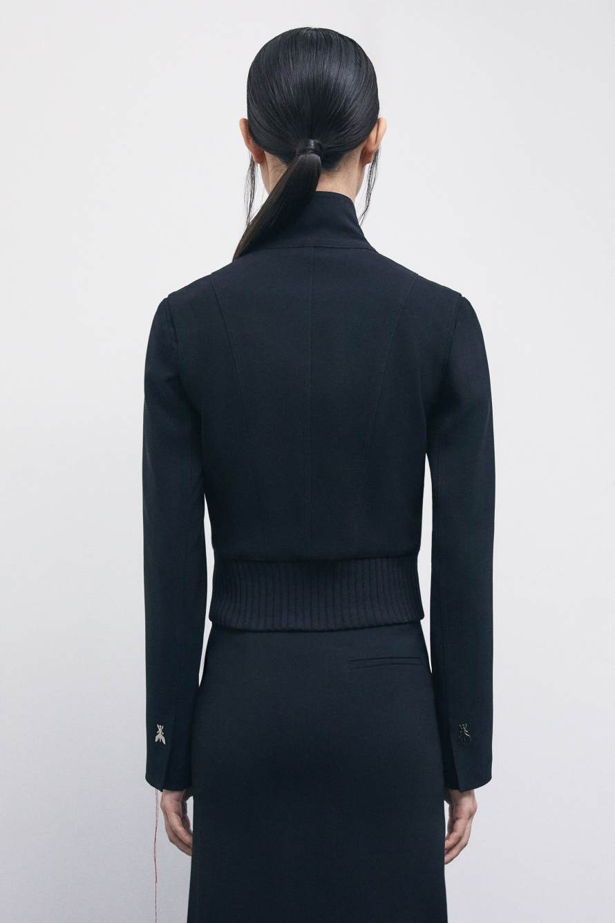 &ldquo;My SKIN Tailoring&rdquo; Icon jacket in stretch cr&ecirc;pe, Black, Patrizia Pepe