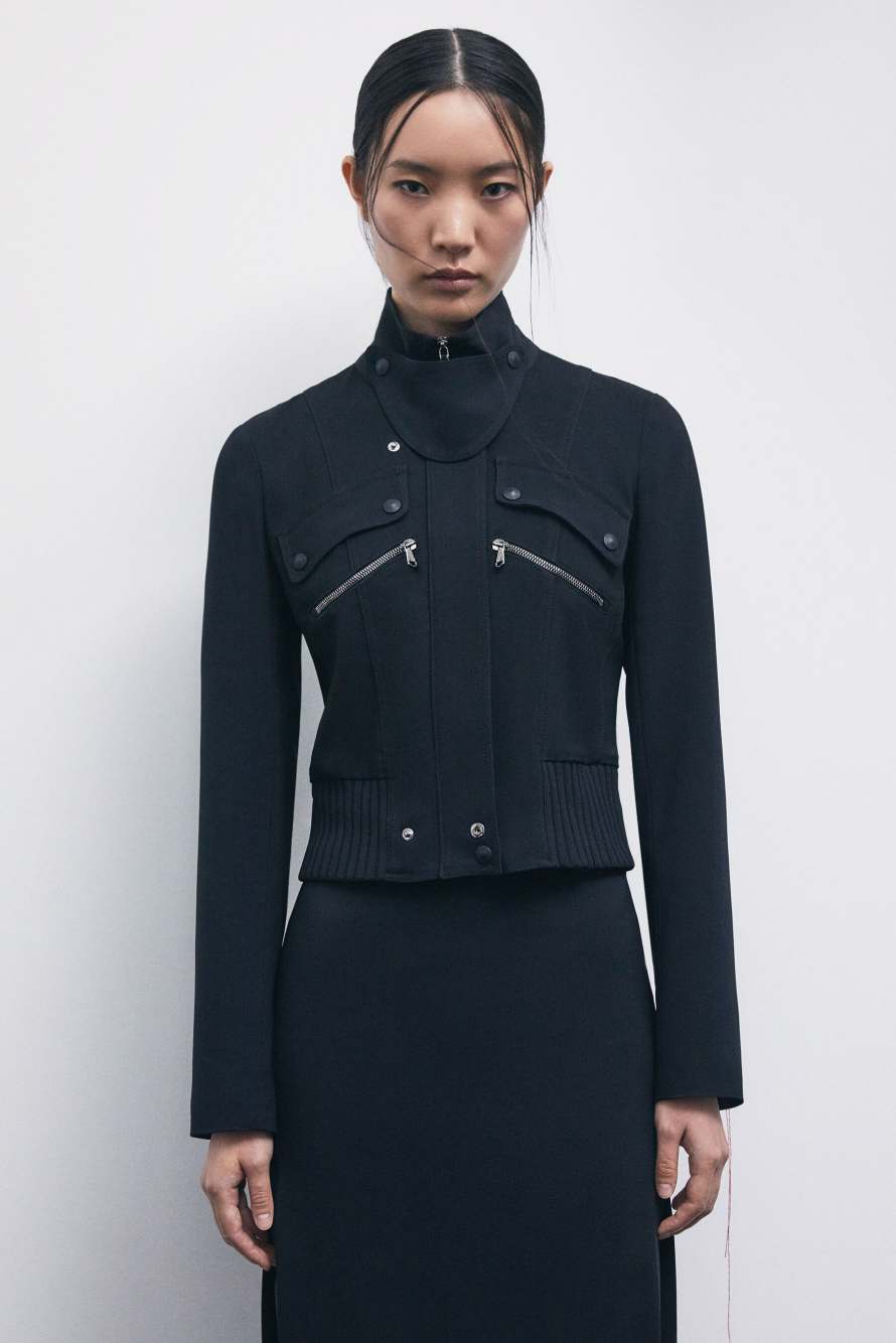 &ldquo;My SKIN Tailoring&rdquo; Icon jacket in stretch cr&ecirc;pe, Black, Patrizia Pepe