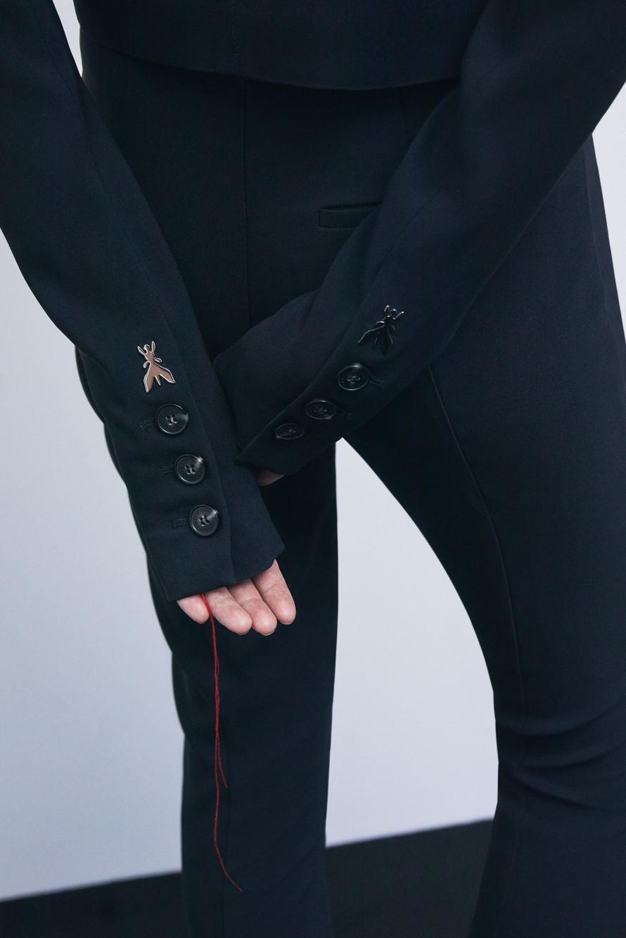 &ldquo;My SKIN Tailoring&rdquo; Icon 501 blazer in stretch cr&ecirc;pe, Black, Patrizia Pepe
