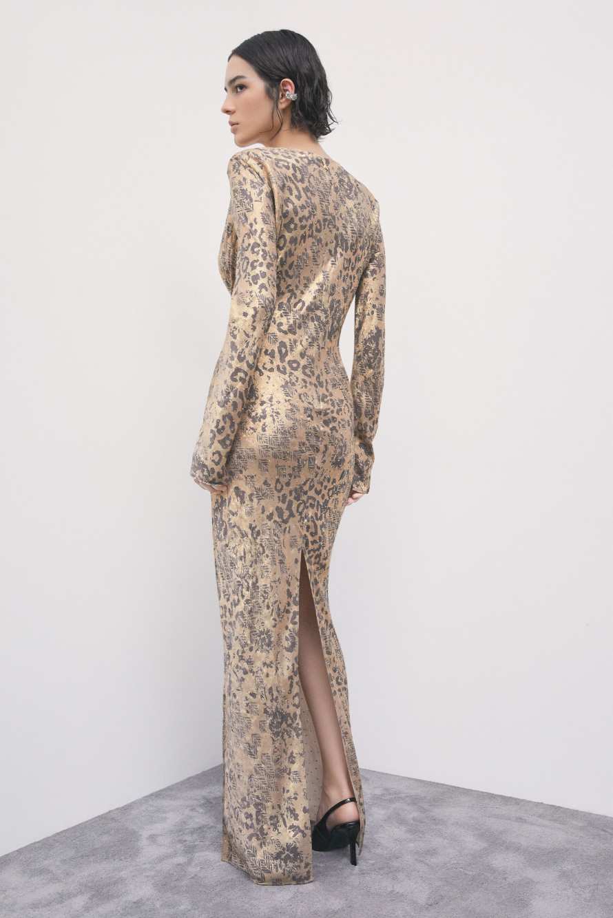 Leopard Print Long Dress, Abstract Fantasy, Patrizia Pepe