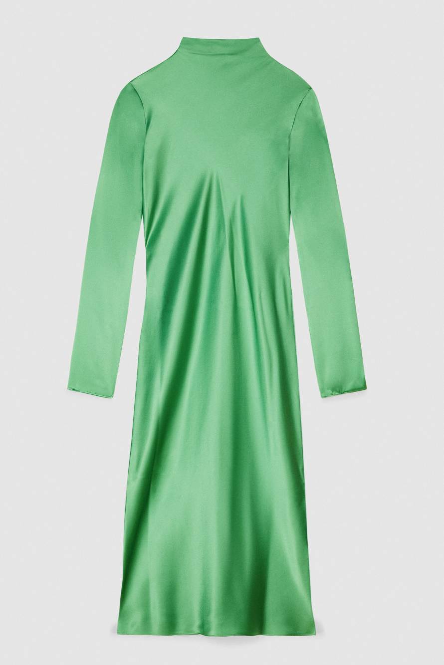 Silk Midi Dress, Green, Patrizia Pepe