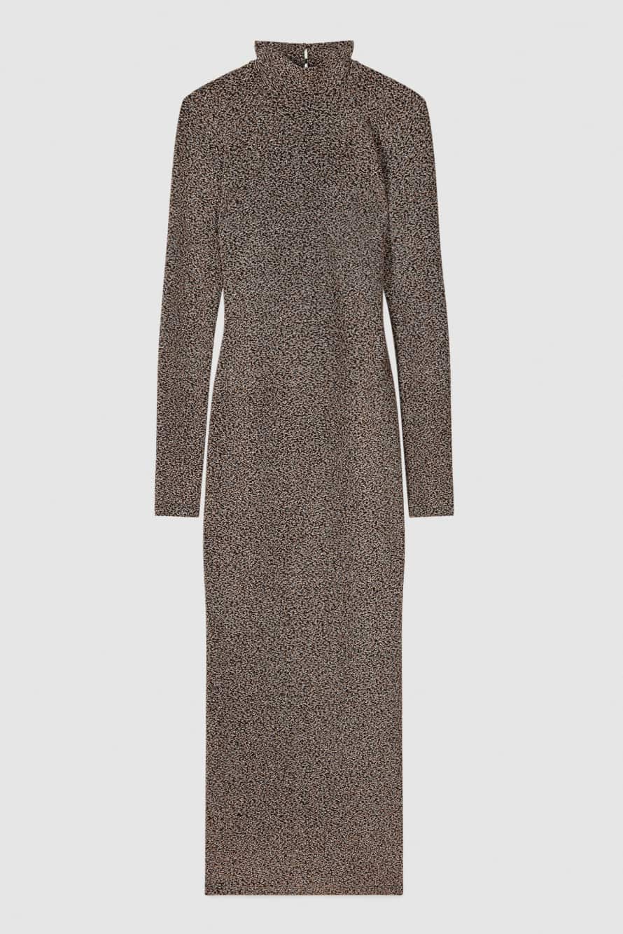 Lurex Long Evening Dress, Brown, Patrizia Pepe