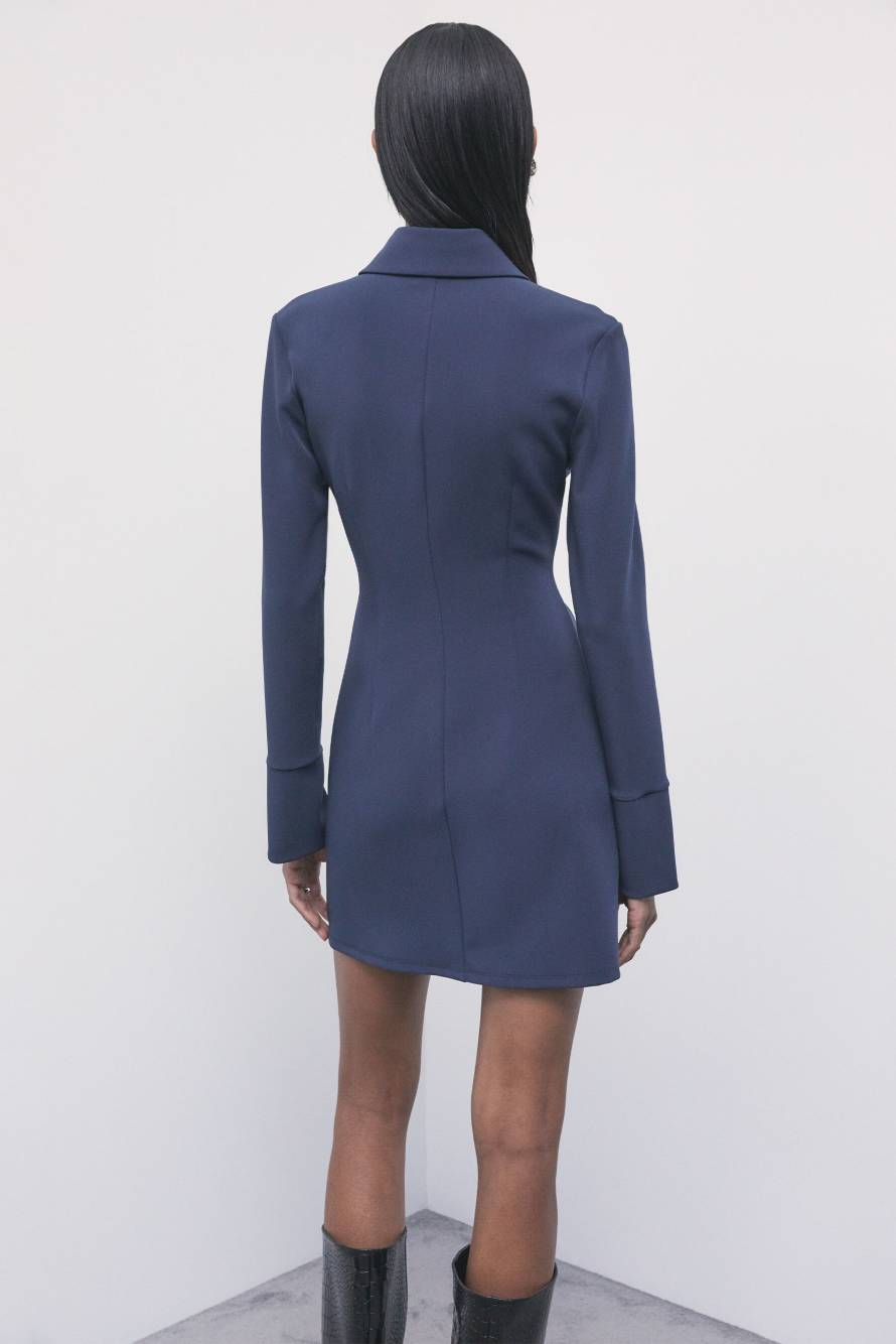 Cr&ecirc;pe Mini Shirt Dress, Blue, Patrizia Pepe