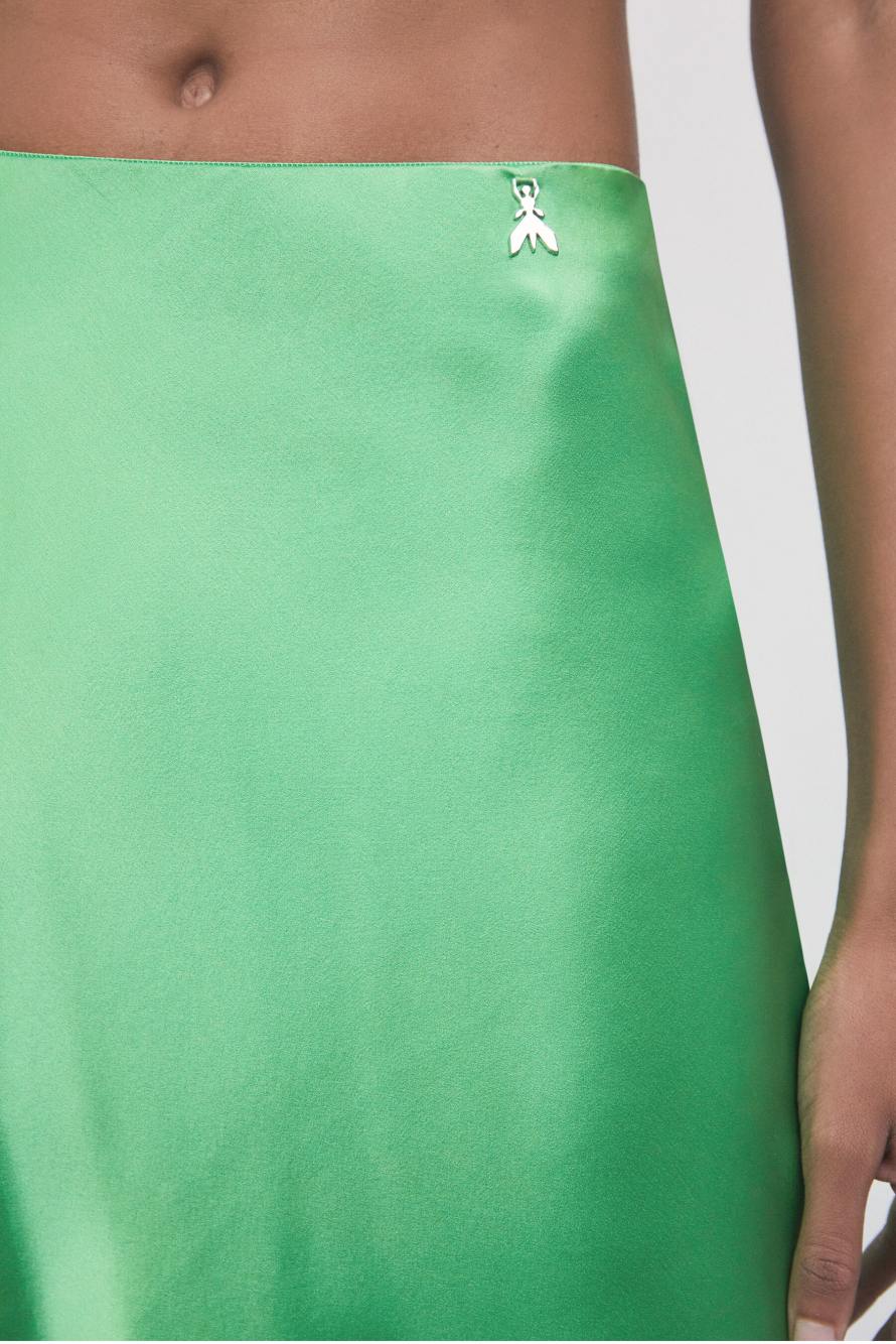 Asymmetrical silk midi skirt, Green, Patrizia Pepe