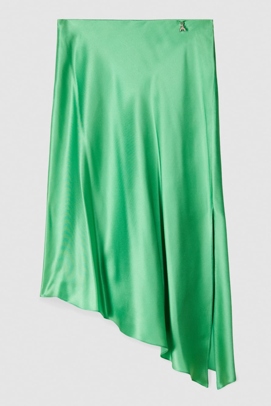 Asymmetrical silk midi skirt, Green, Patrizia Pepe