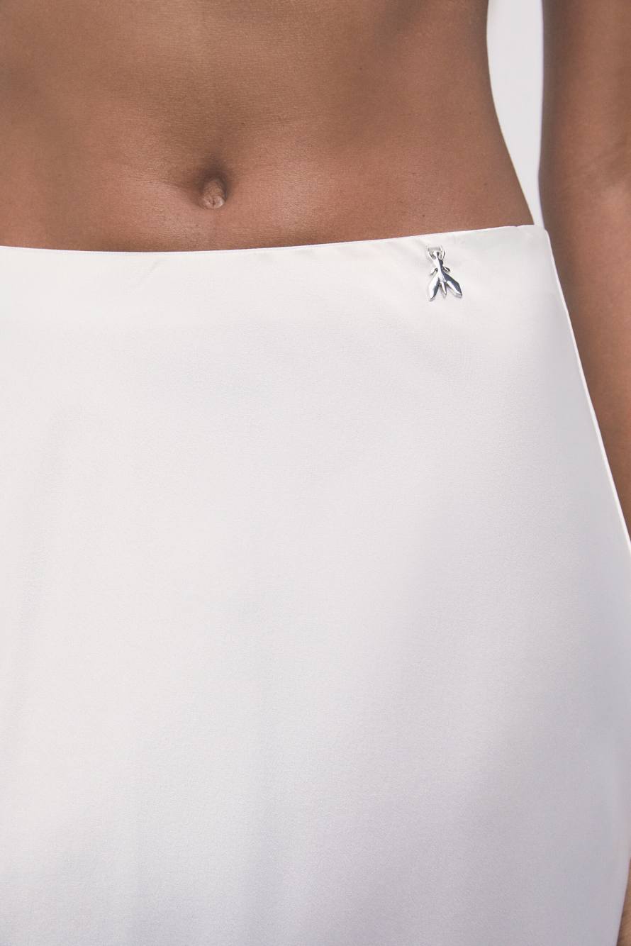 Asymmetrical silk midi skirt, White, Patrizia Pepe