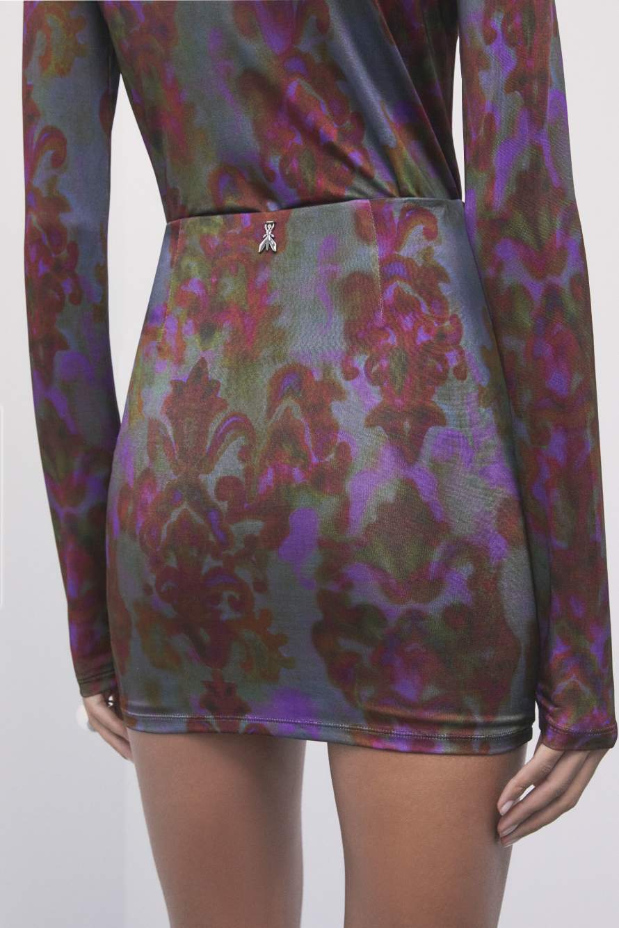 Floral mini skirt with sash, Abstract Fantasy, Patrizia Pepe