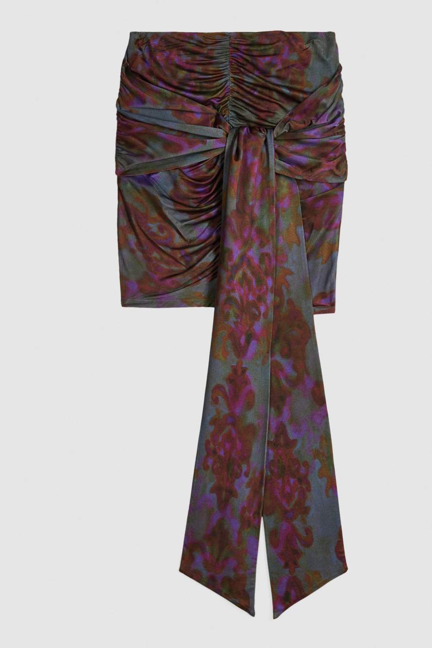 Floral mini skirt with sash, Abstract Fantasy, Patrizia Pepe