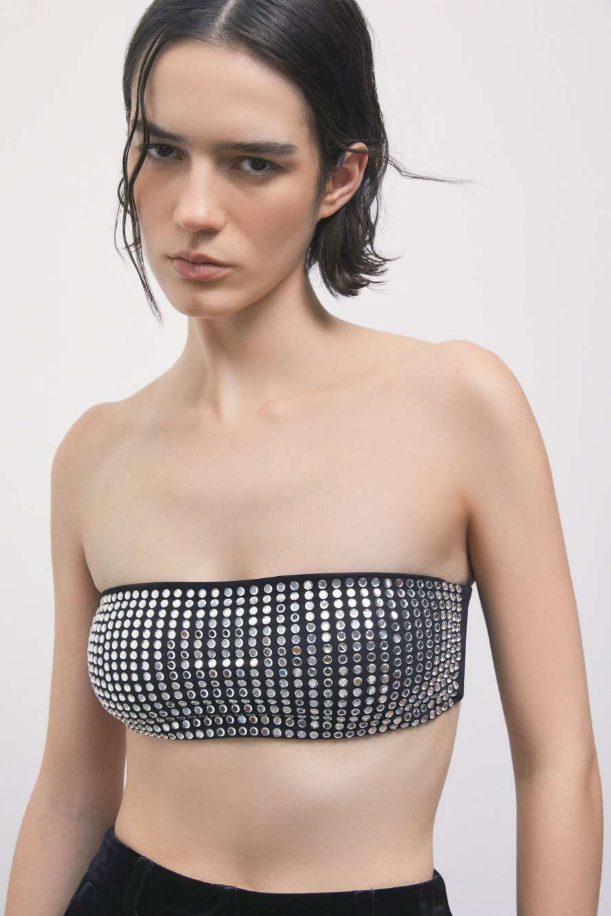 Jeweled top, Black, Patrizia Pepe