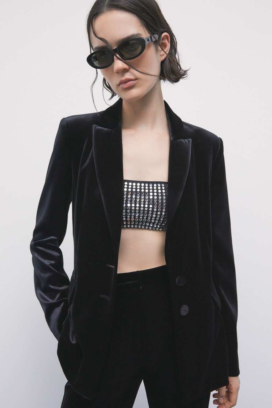 Jeweled top, Black, Patrizia Pepe