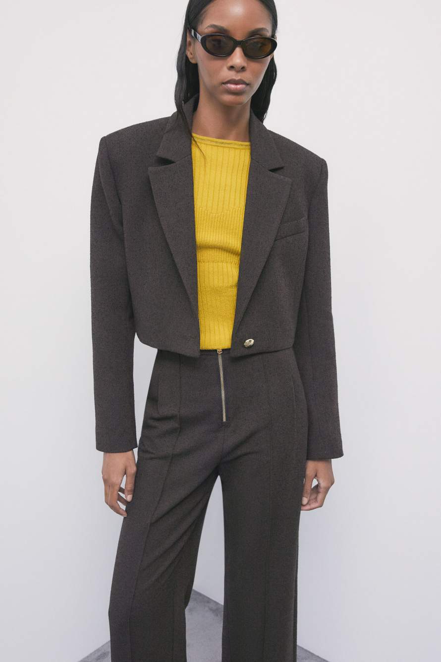 Jersey slim fit de canal&eacute;, Amarillo