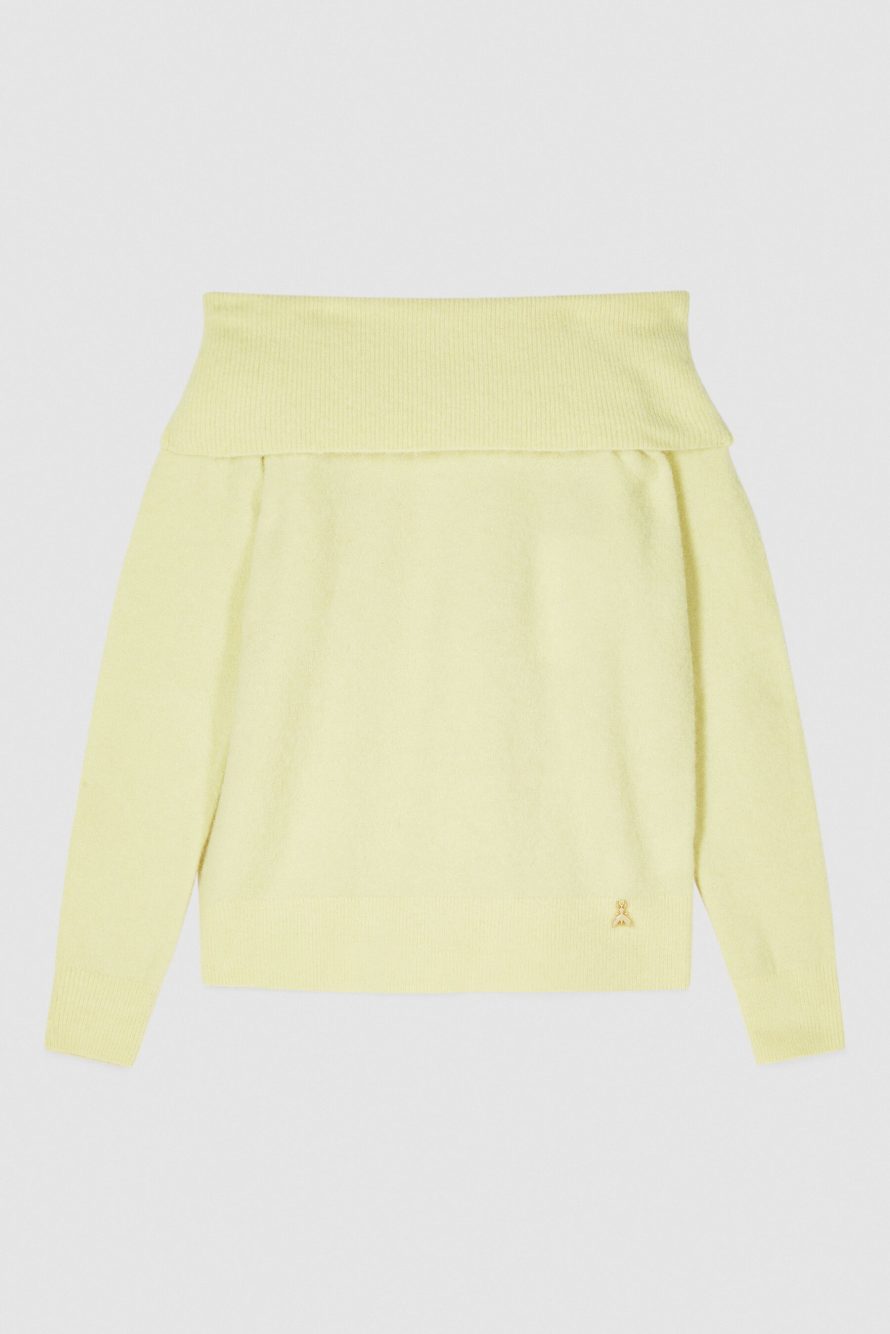 Jersey con hombros descubiertos, Amarillo
