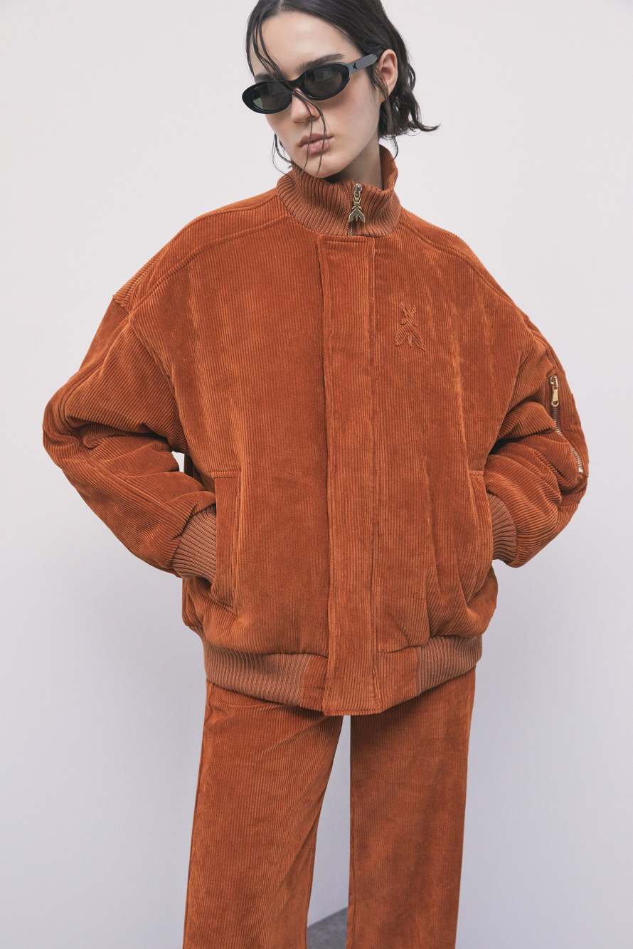Wattierte Bomberjacke, Dunkelorange, Patrizia Pepe