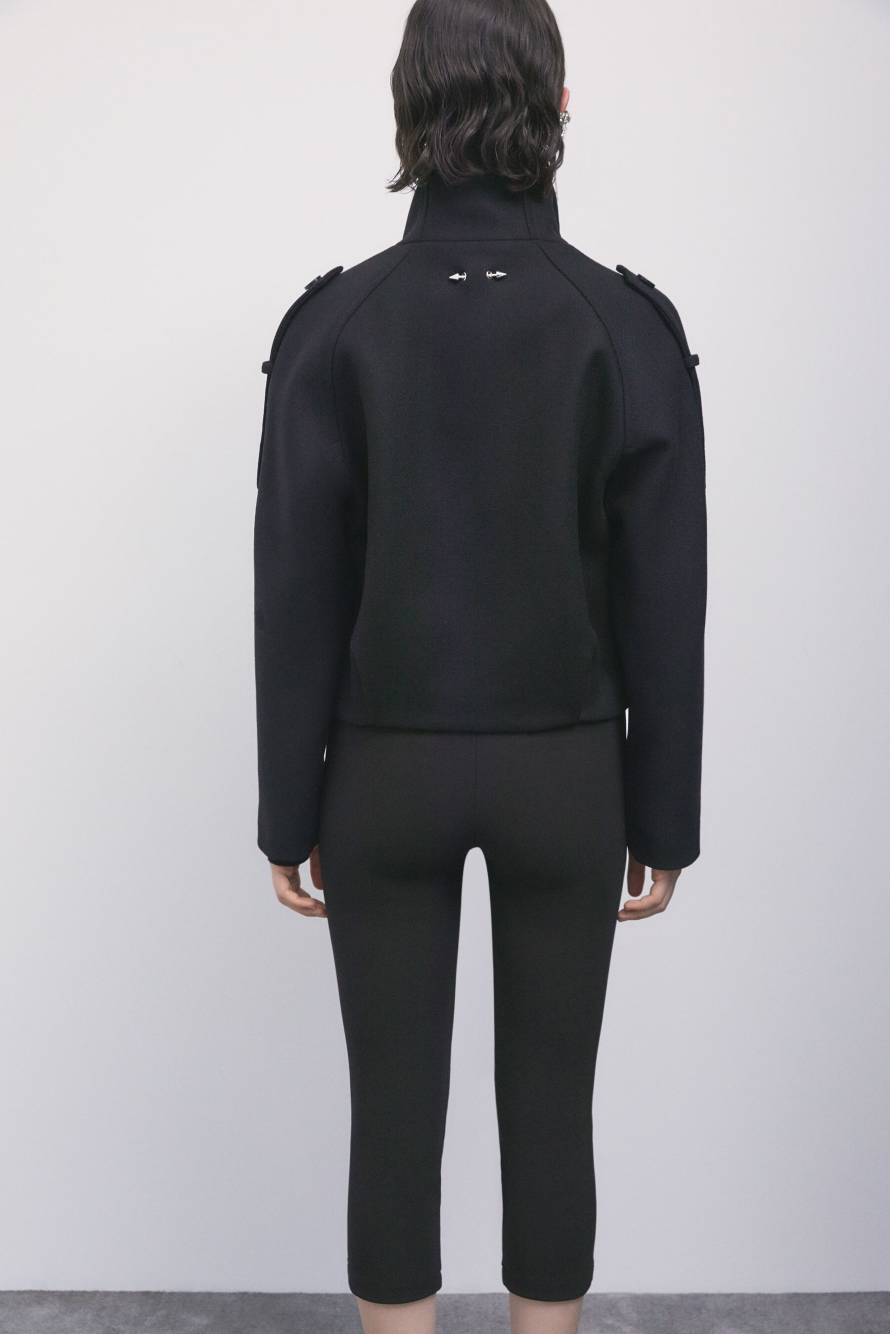 Short wool and cashmere-blend jacket, Black, Patrizia Pepe
