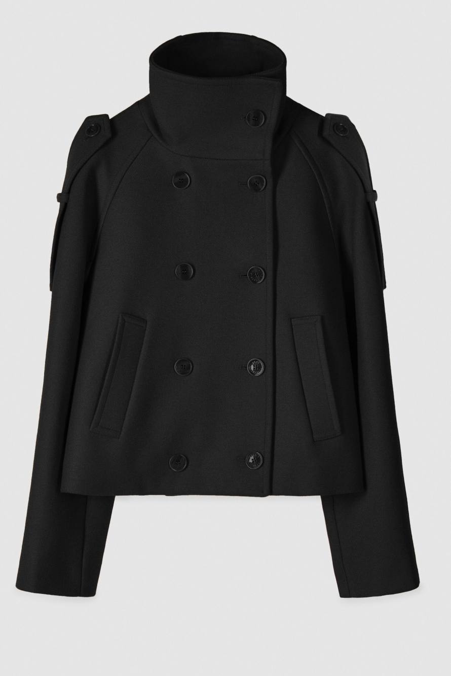 Short wool and cashmere-blend jacket, Black, Patrizia Pepe