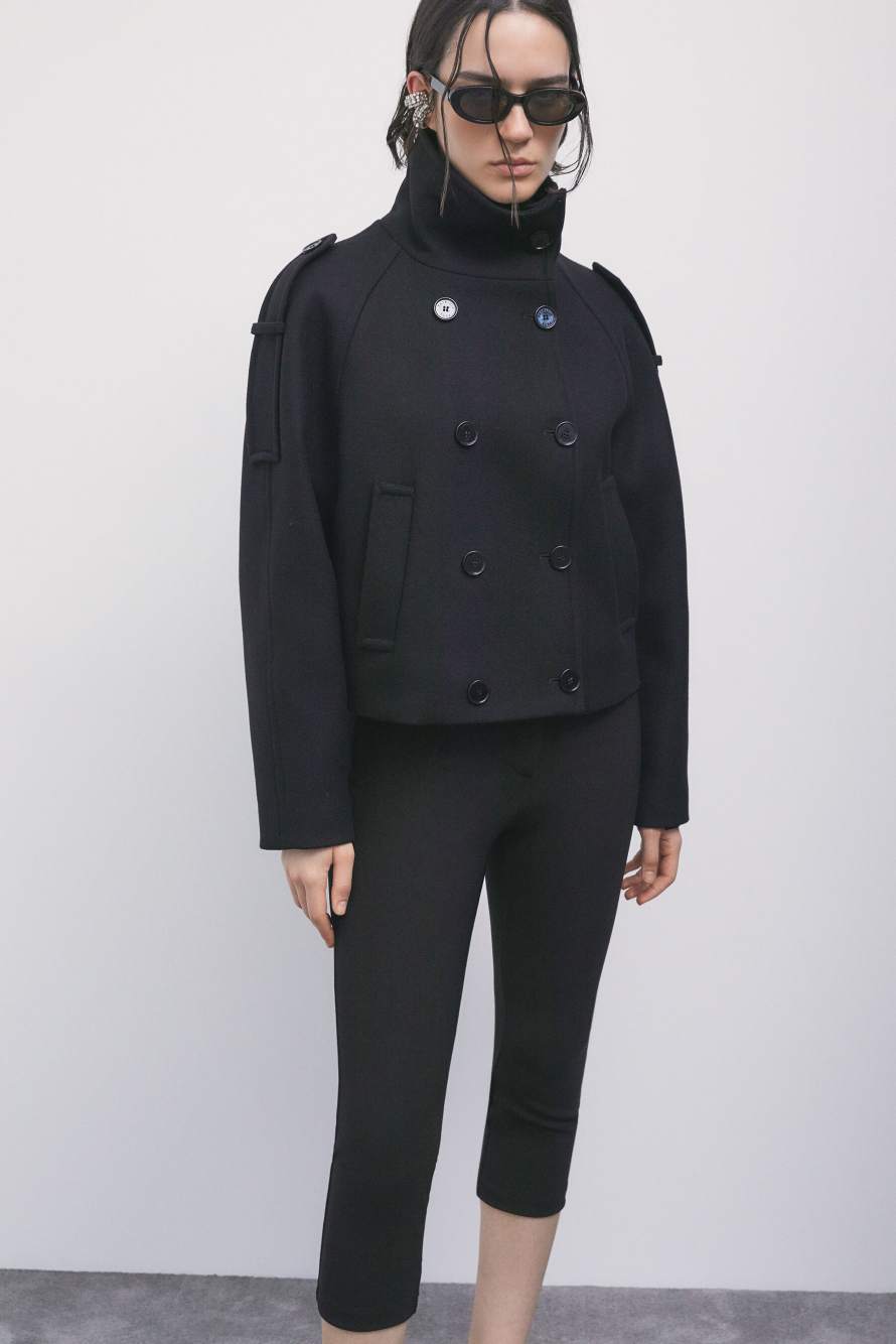 Short wool and cashmere-blend jacket, Black, Patrizia Pepe