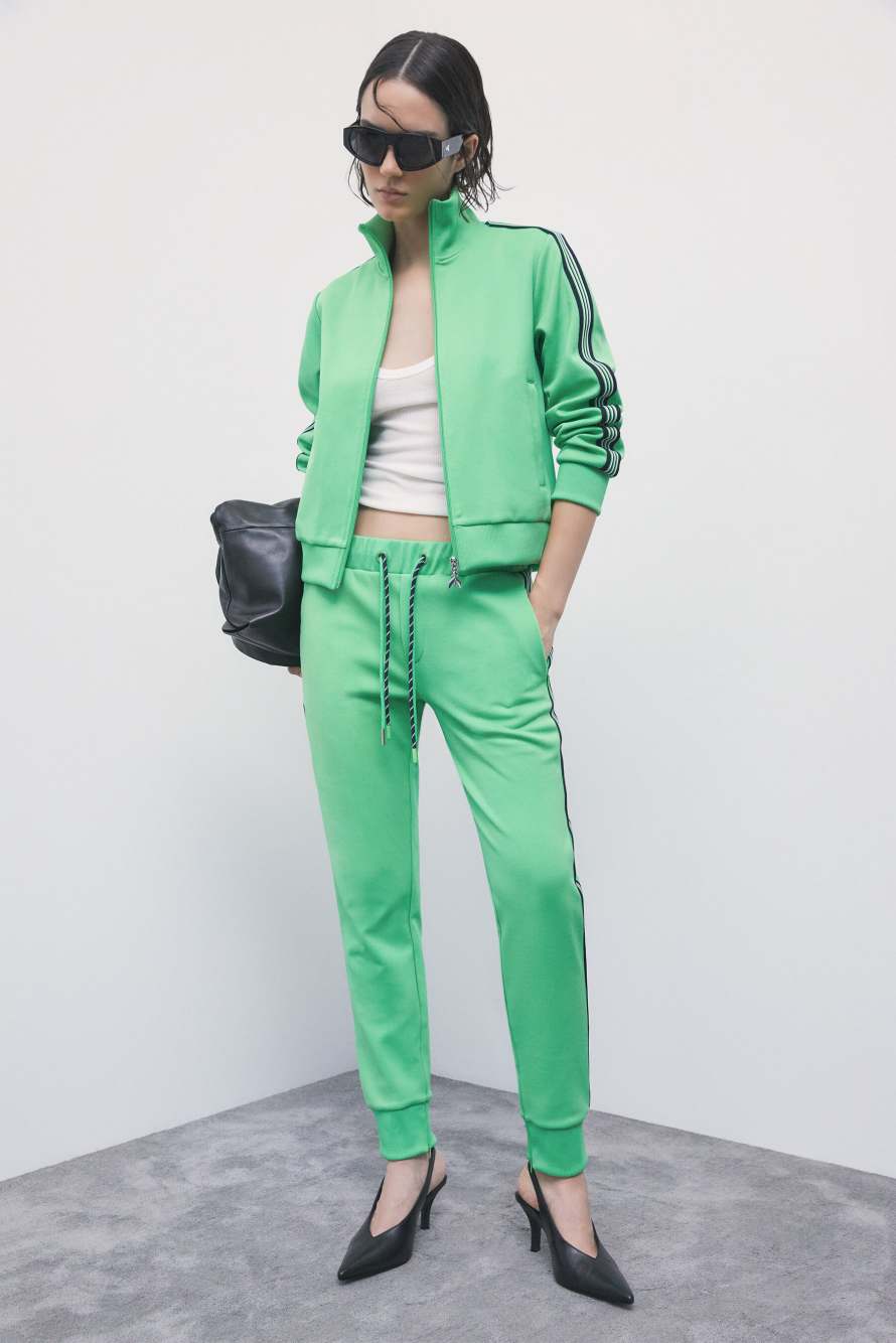 Pantal&oacute;n jogger con detalles laterales, Verde