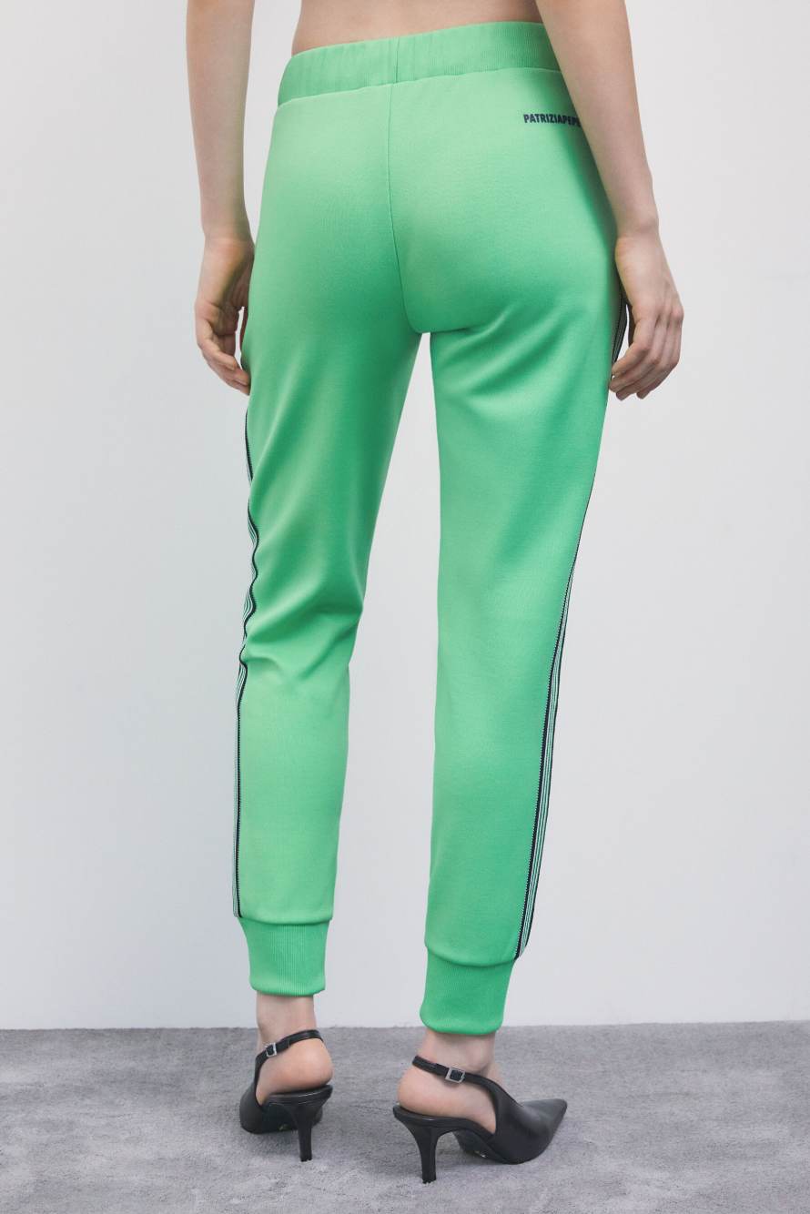 Pantal&oacute;n jogger con detalles laterales, Verde