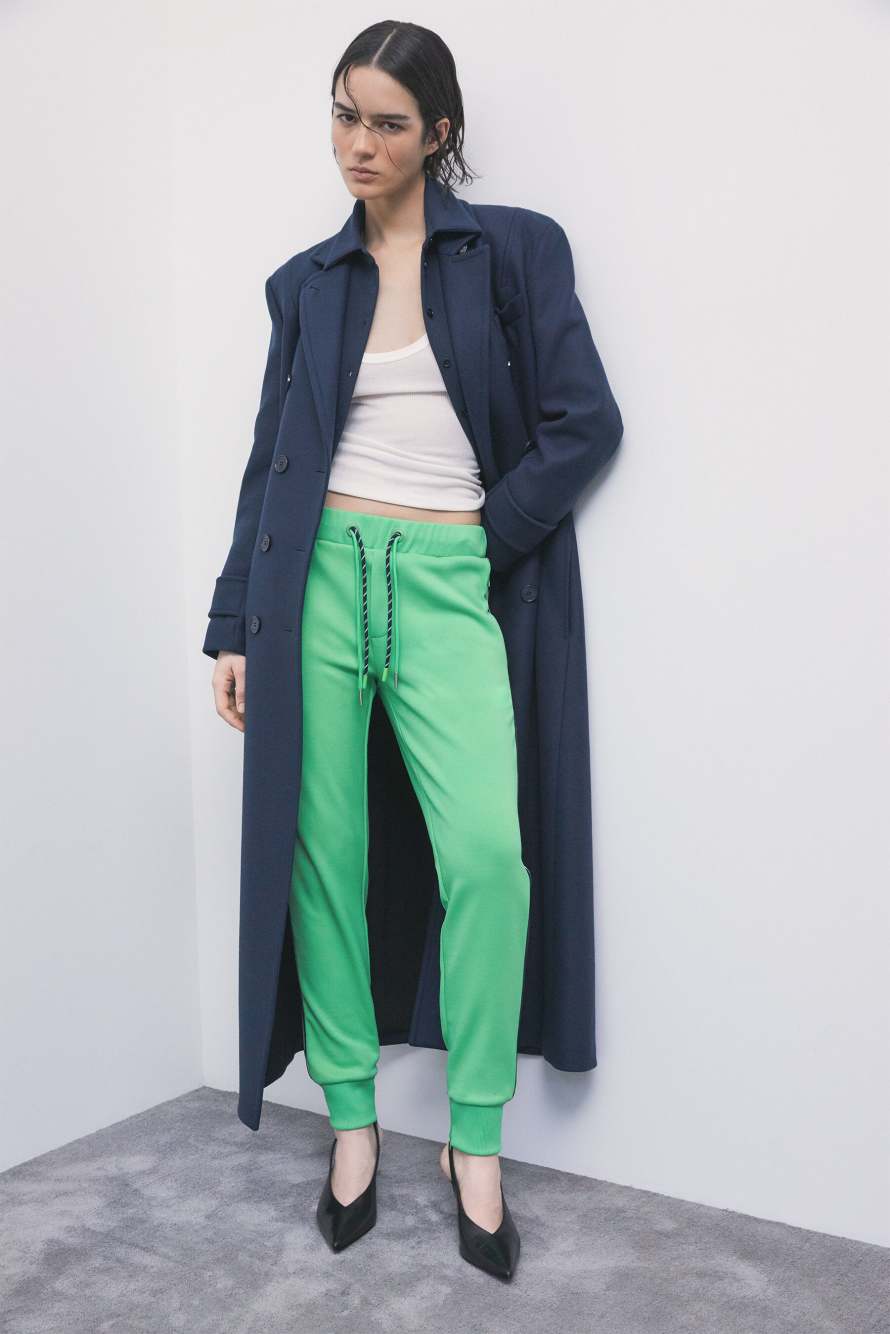 Pantal&oacute;n jogger con detalles laterales, Verde