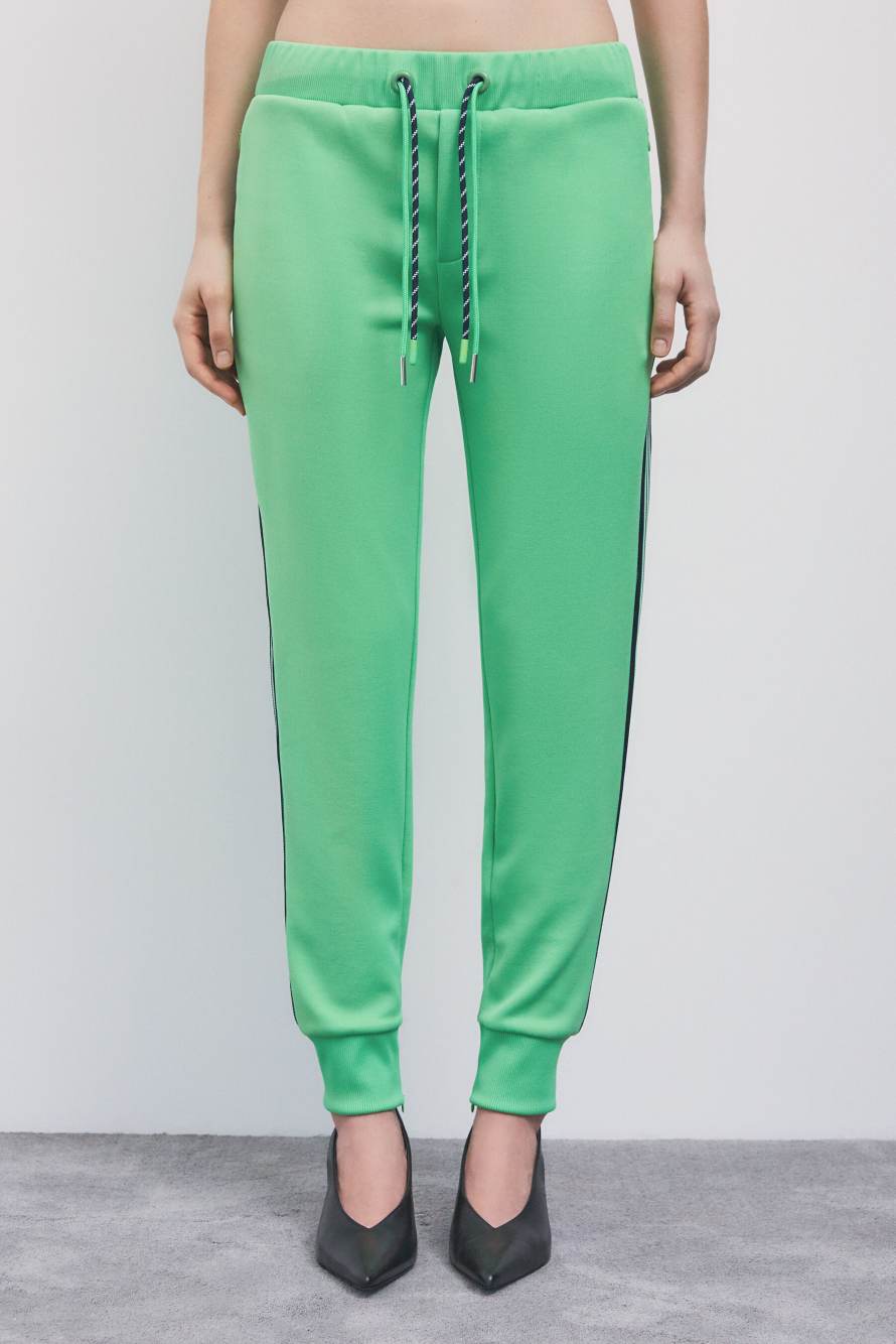 Pantal&oacute;n jogger con detalles laterales, Verde