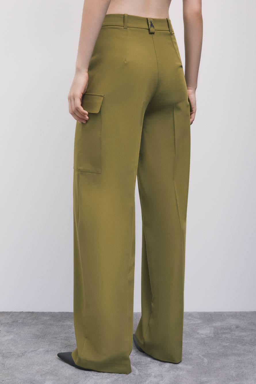Pantal&oacute;n palazzo cargo, Verde