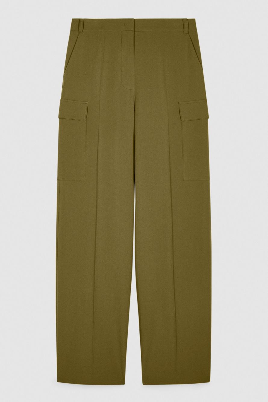 Pantal&oacute;n palazzo cargo, Verde