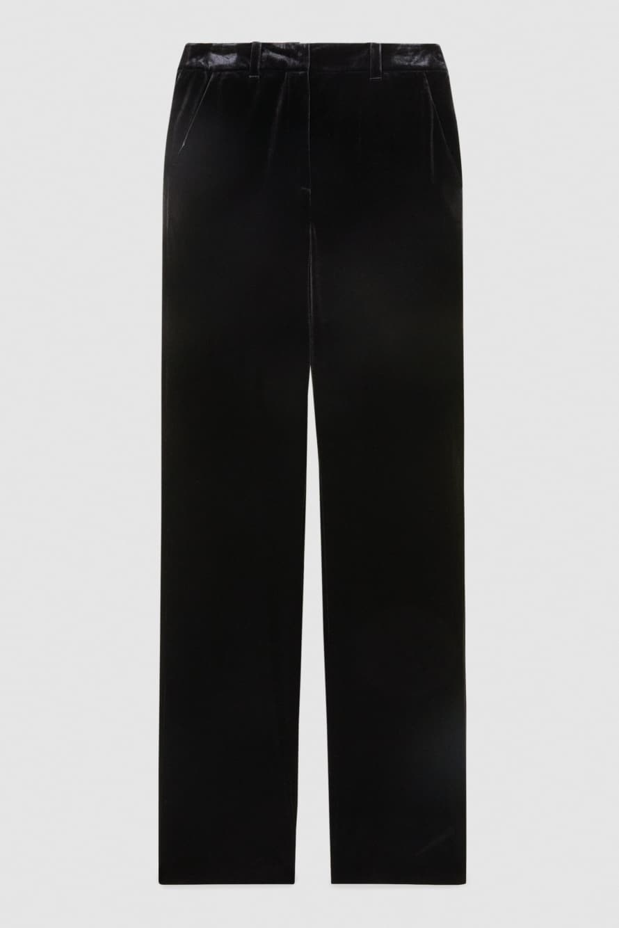 Pantalon droit en velours stretch, Noir, Patrizia Pepe