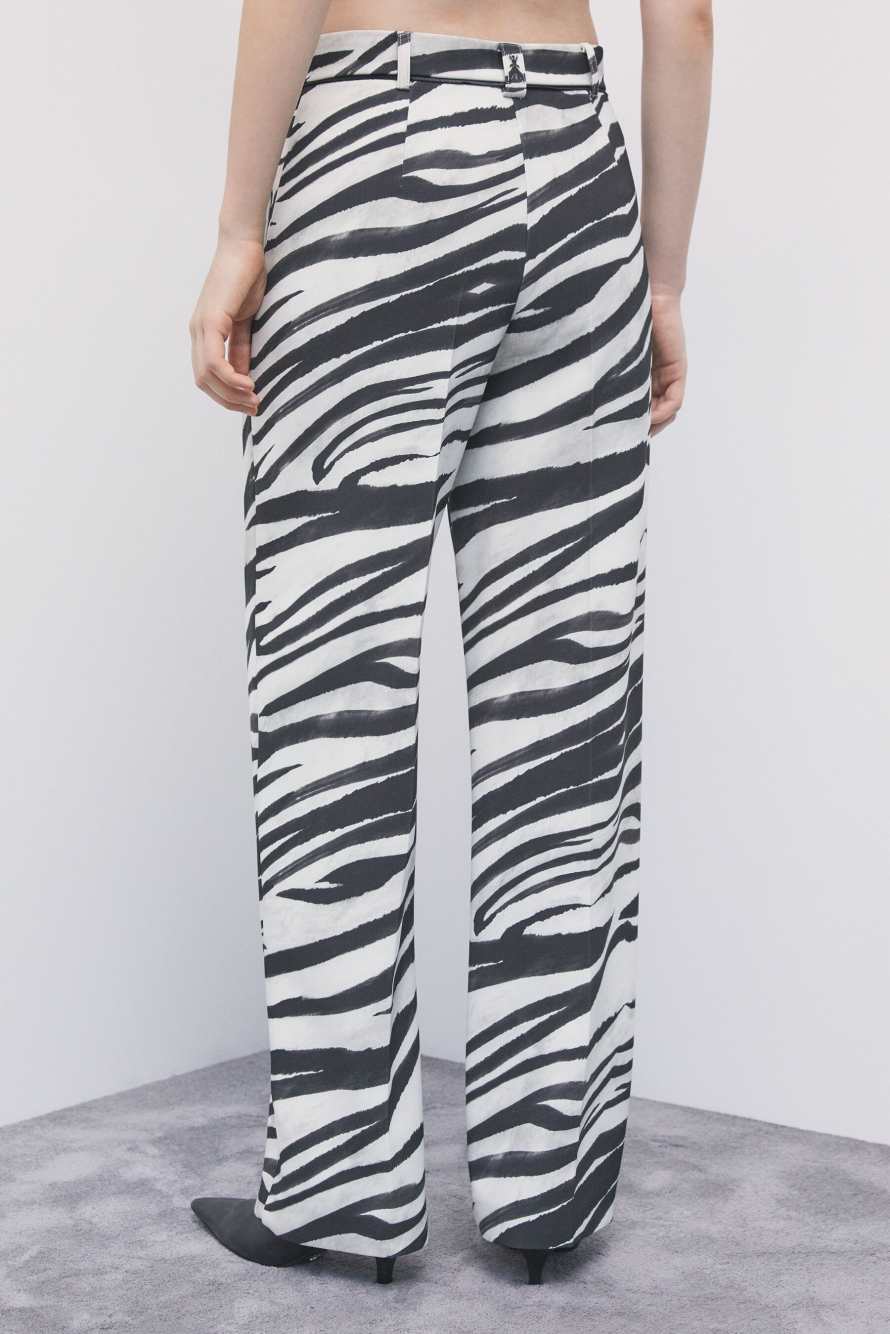 Zebra-print twill trousers, Abstract Fantasy, Patrizia Pepe