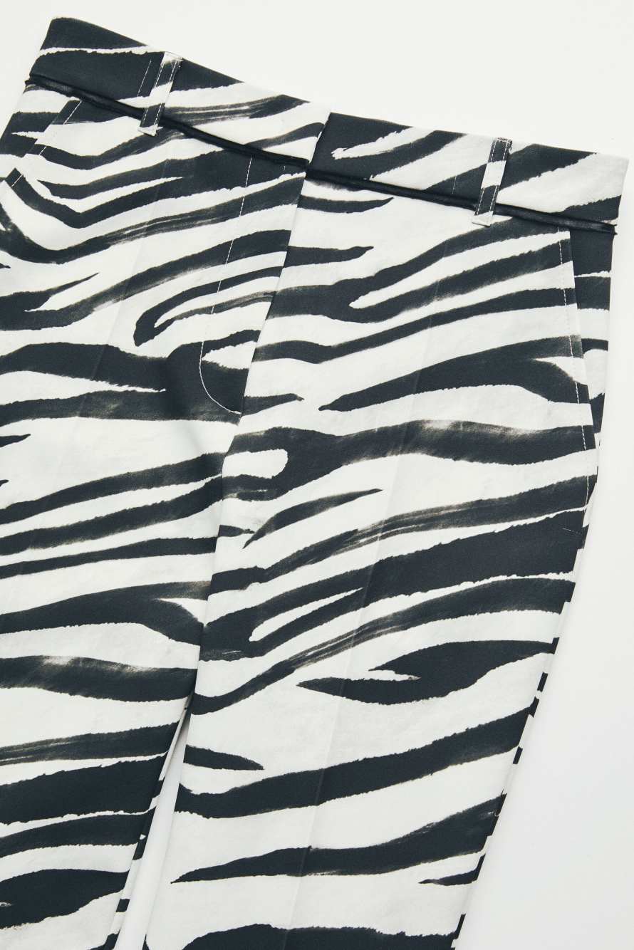 Zebra-print twill trousers, Abstract Fantasy, Patrizia Pepe
