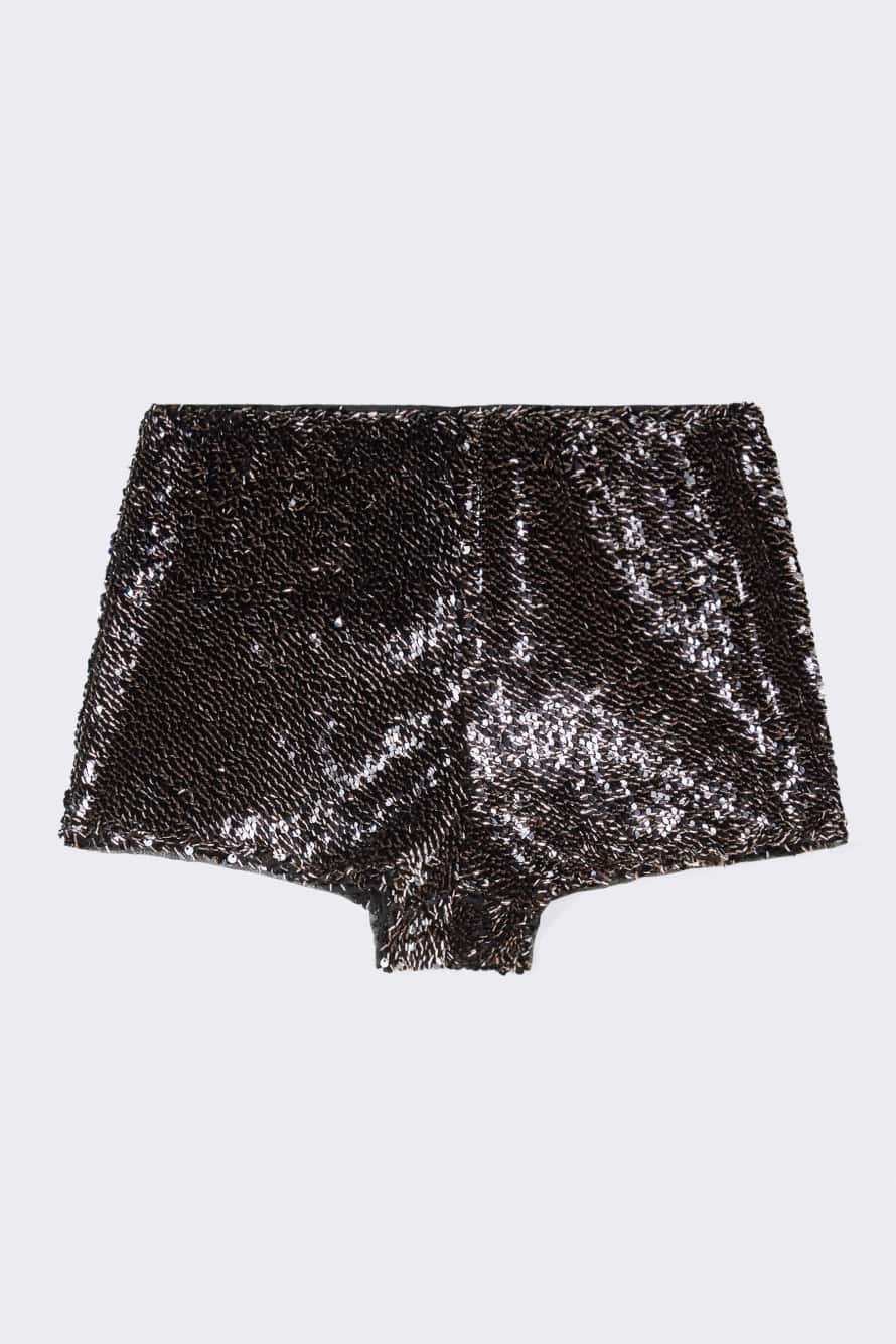 Shorts con lentejuelas, Negro