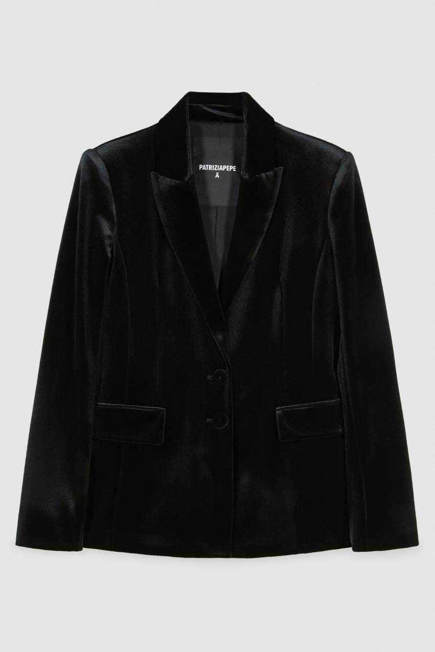 Velvet Jacket, Black, Patrizia Pepe