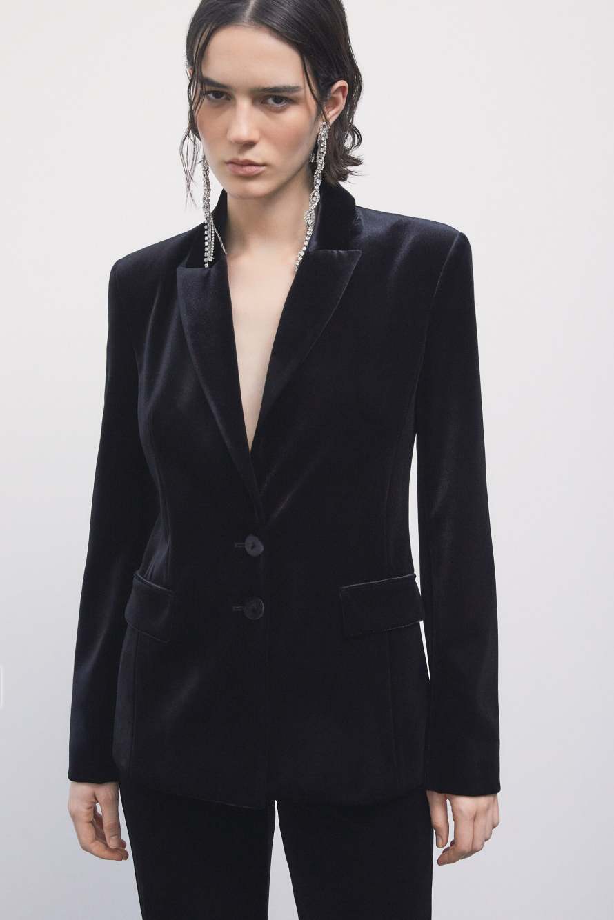 Velvet Jacket, Black, Patrizia Pepe