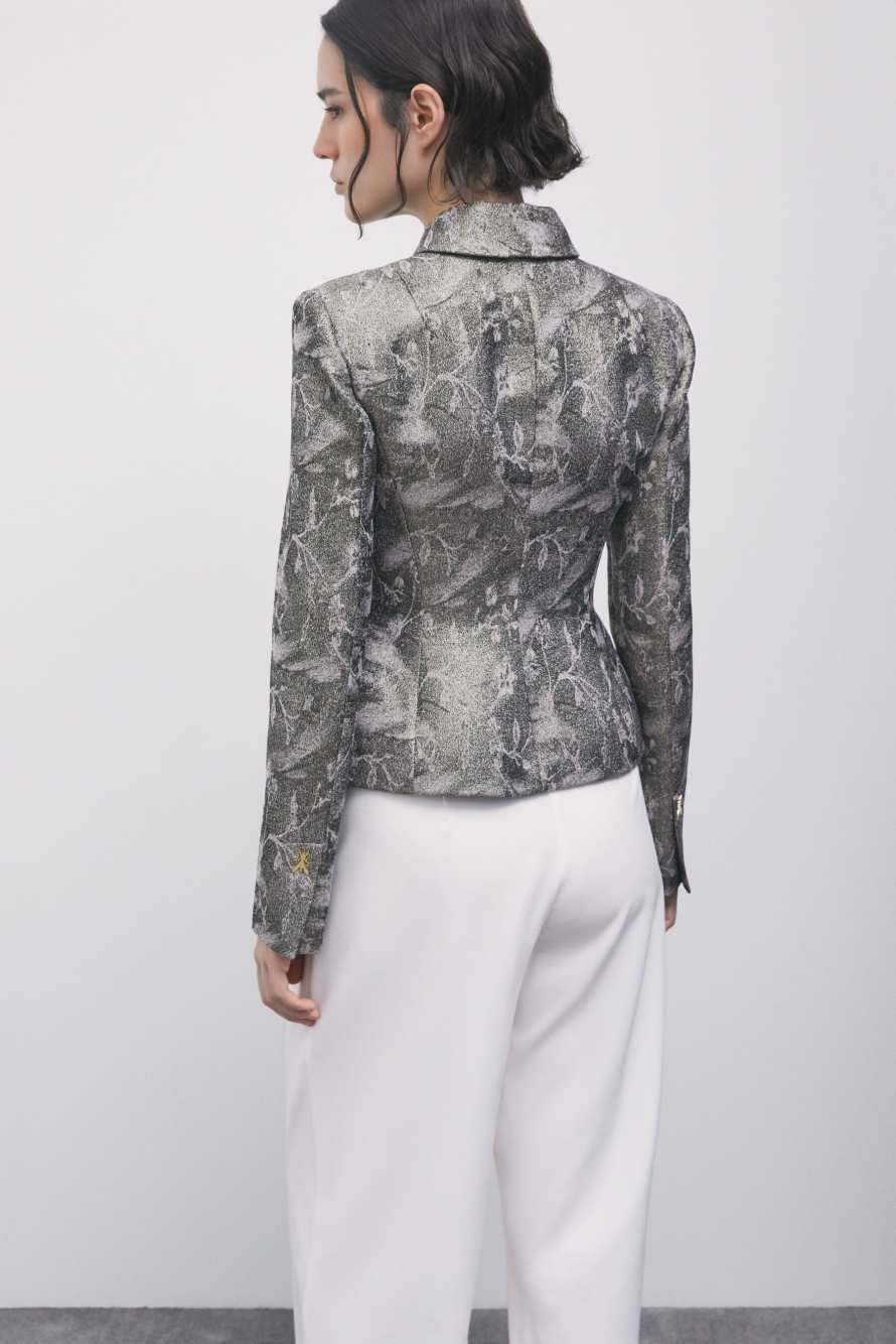 Shaped Jacquard Blazer, Abstract Fantasy, Patrizia Pepe