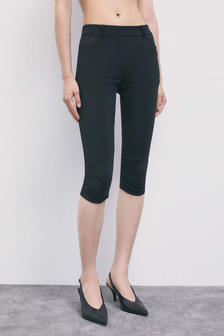 Capri pants in cr&ecirc;pe, Black, Patrizia Pepe