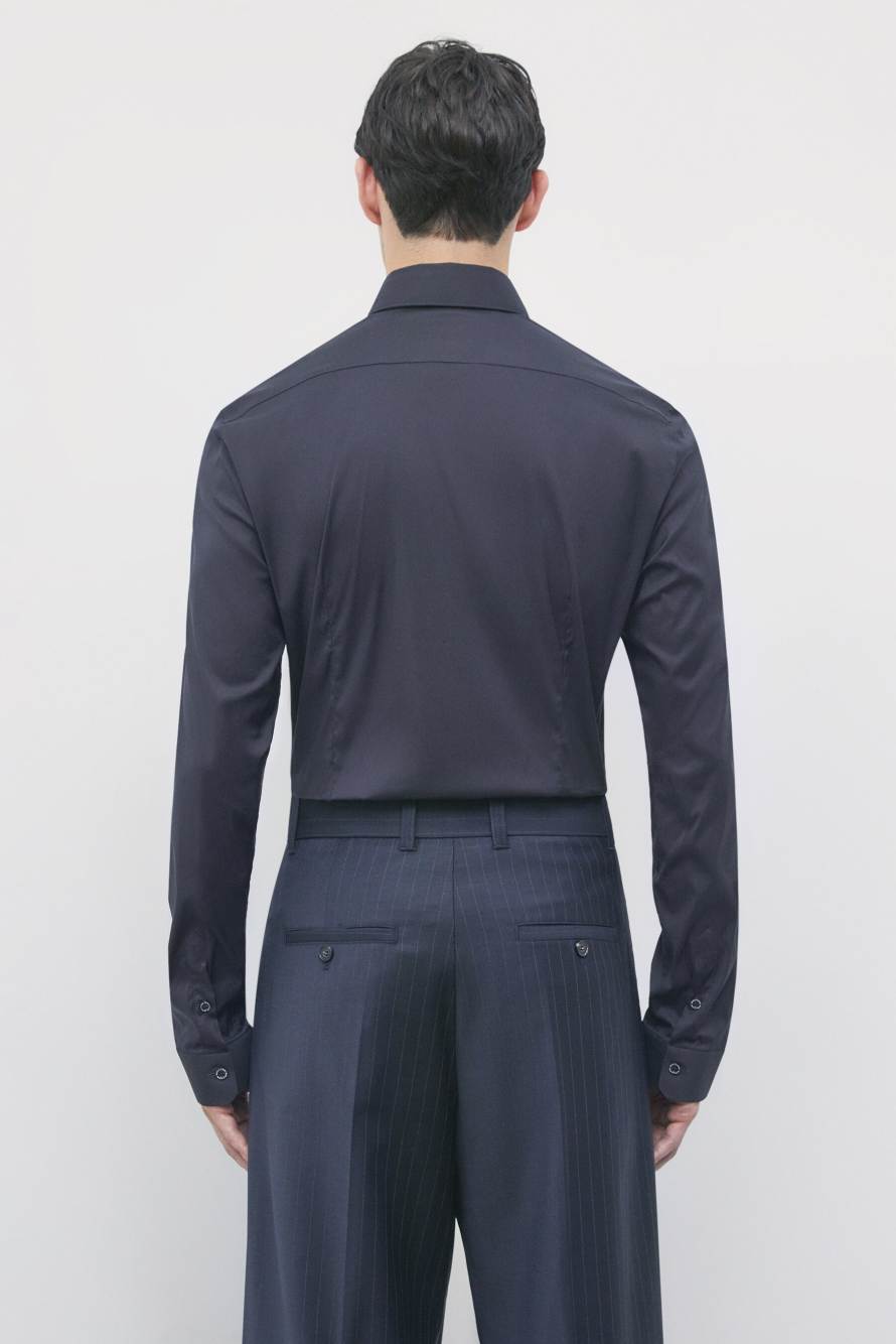 Chemise slim fit &laquo; ESSENTIAL &raquo; en popeline, Bleu, Patrizia Pepe