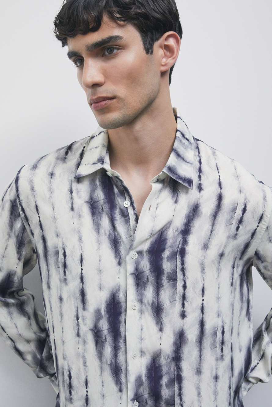 Flowing shirt with graphic viscose print, Abstract Fantasy, Patrizia Pepe