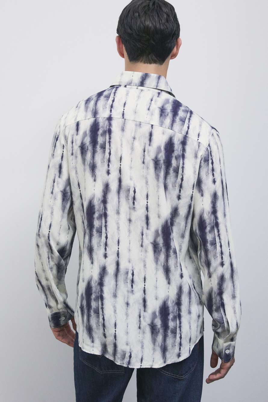 Flowing shirt with graphic viscose print, Abstract Fantasy, Patrizia Pepe