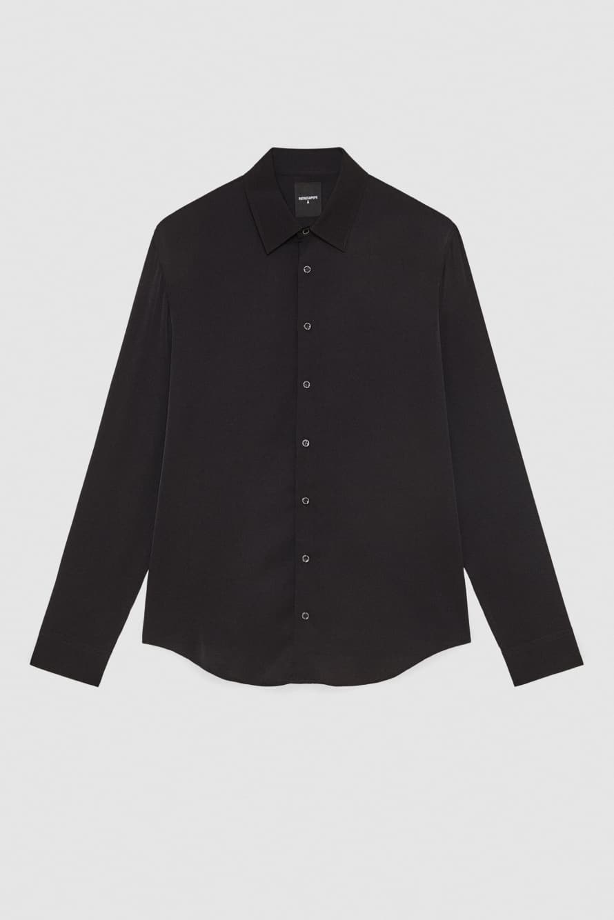 Fluid viscose-twill shirt, Black, Patrizia Pepe