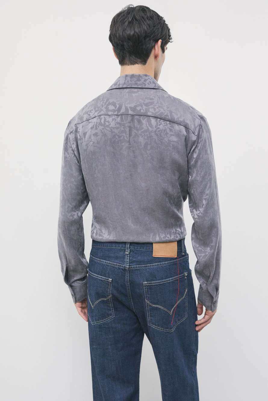 Chemise fluide en jacquard, Gris, Patrizia Pepe